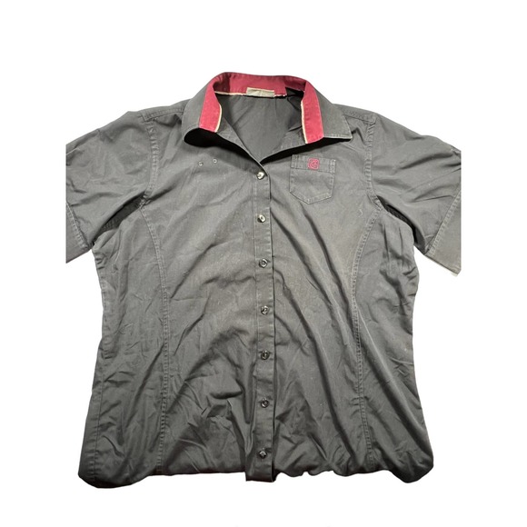 Chic-fil-a Black and Maroon Team Style Button Up Work Shirt XL - Picture 1 of 5